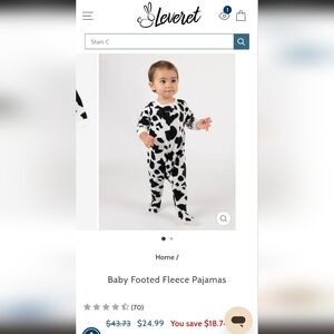 NWT Leveret Baby Footed Pajamas ~ sz 12-18 mo